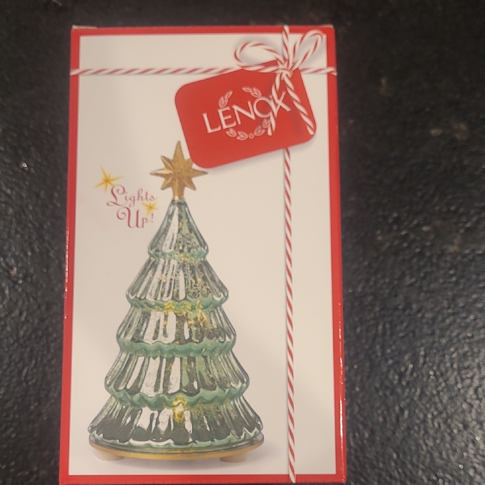 Lenox Illuminated Green Christmas Tree with Gold Star